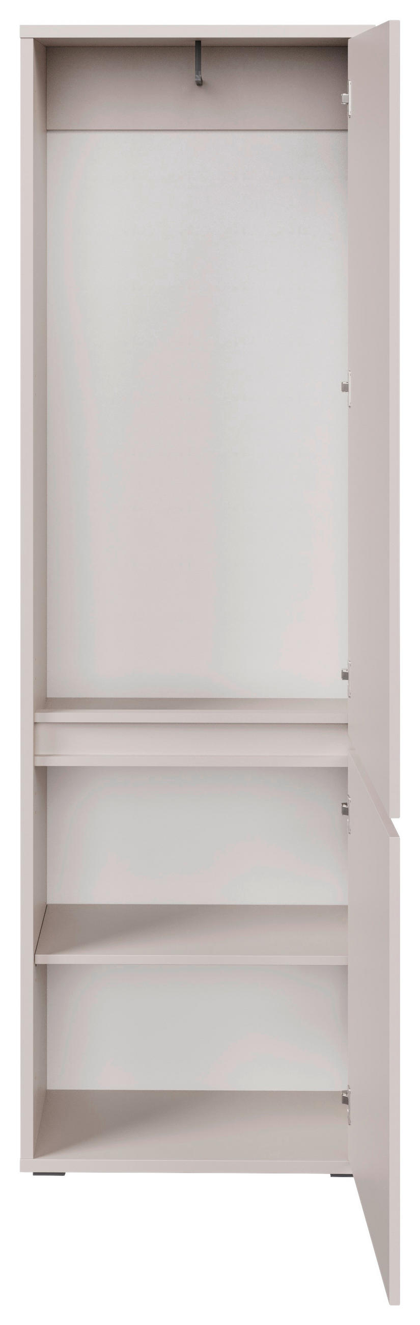 GARDEROBENSCHRANK Liv  in 60/195/33,8 cm  - Kaschmir/Schwarz, KONVENTIONELL, Holzwerkstoff (60/195/33,8cm) - Xora