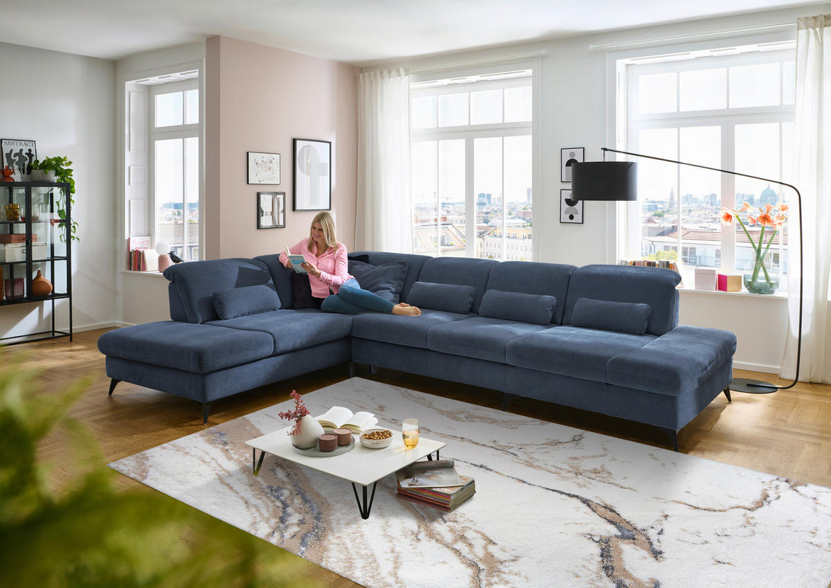 SEDEŽNA GARNITURA, velur, mikrovlakna  - Moderno, tekstil (150/120/70cm) - Beldomo Style