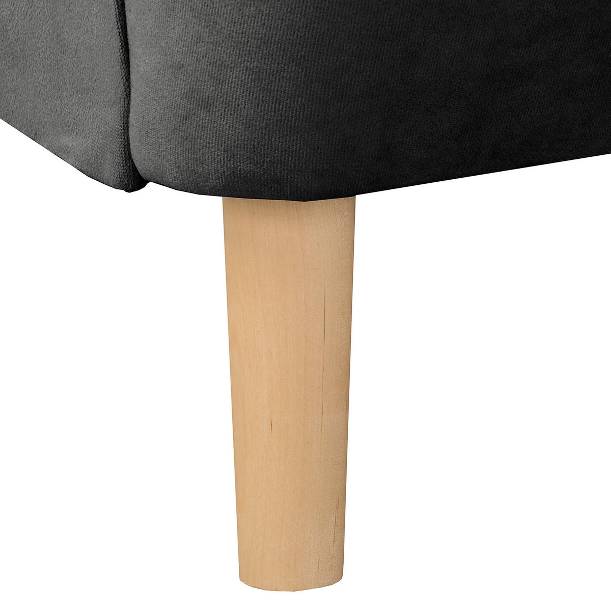 OHRENSESSEL Samt Schwarz  - Schwarz/Naturfarben, Design, Holz/Textil (84/105/90cm) - P & B