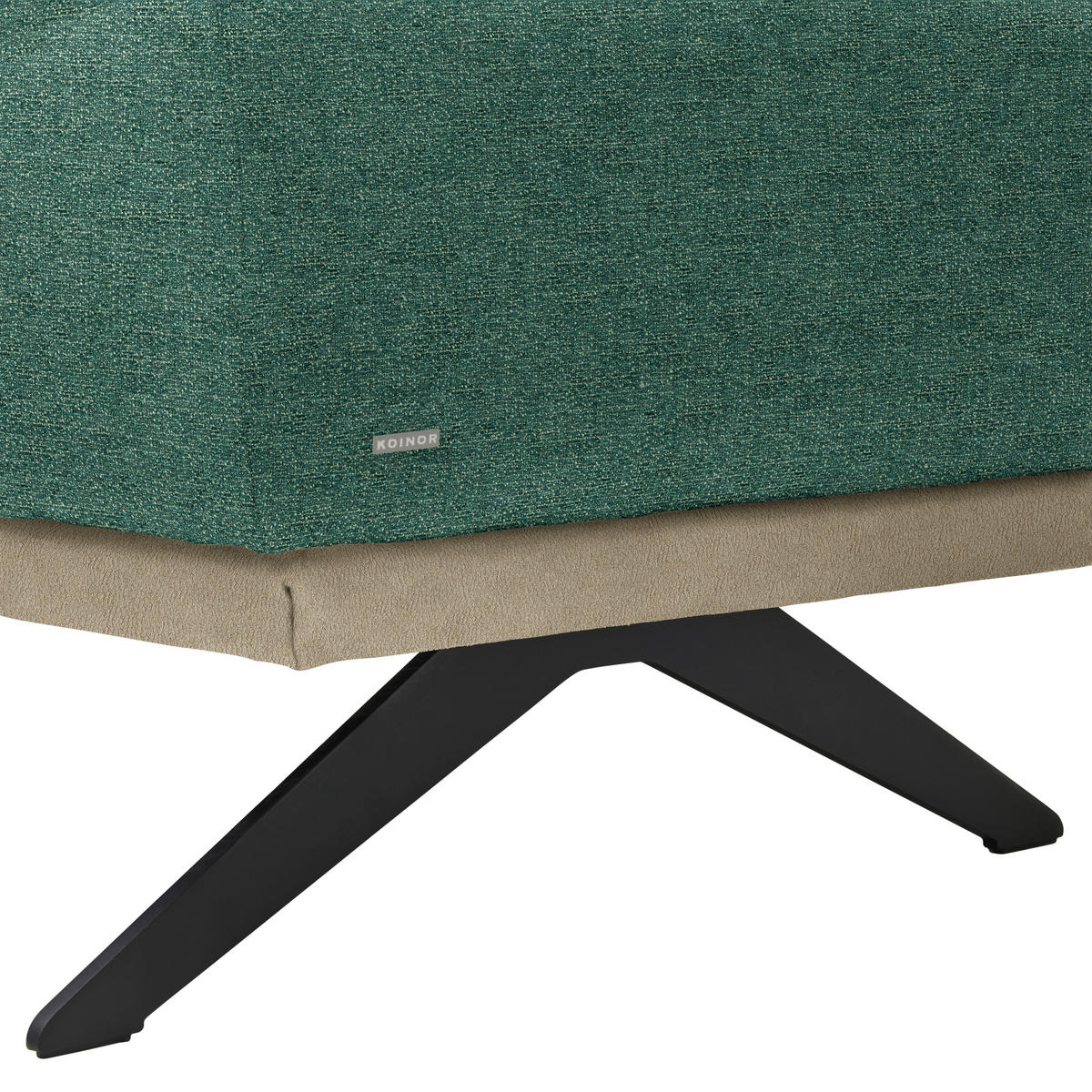 ECKSOFA Chenille, Flachgewebe Grün  - Schwarz/Grün, Design, Textil/Metall (239/270cm) - Koinor