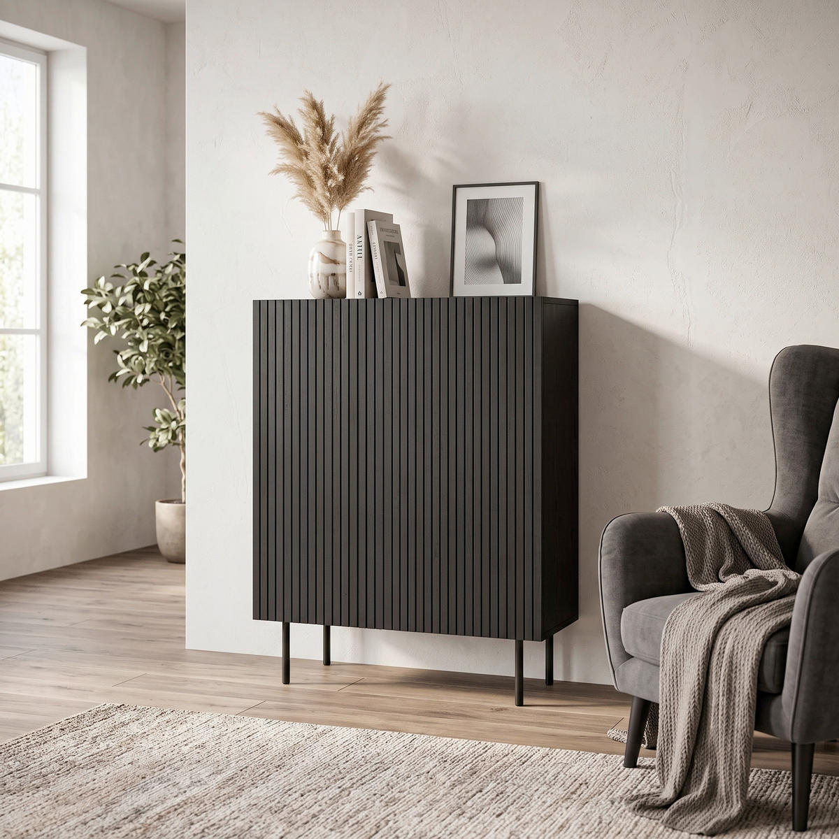 HIGHBOARD  80/103/30 cm  - Schwarz, Design, Holzwerkstoff/Metall (80/103/30cm) - Livetastic
