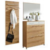 GARDEROBE 3-teilig  in 170/195/31 cm  - Eichefarben/Weiß, Design, Glas/Holz (170/195/31cm)