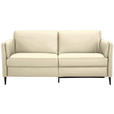 3-SITZER-SOFA Latina in Echtleder Ecru   - Ecru/Schwarz, Design, Leder/Metall (190/84/99cm) - Dieter Knoll