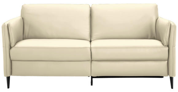 3-SITZER-SOFA Latina in Echtleder Ecru   - Ecru/Schwarz, Design, Leder/Metall (190/84/99cm) - Dieter Knoll