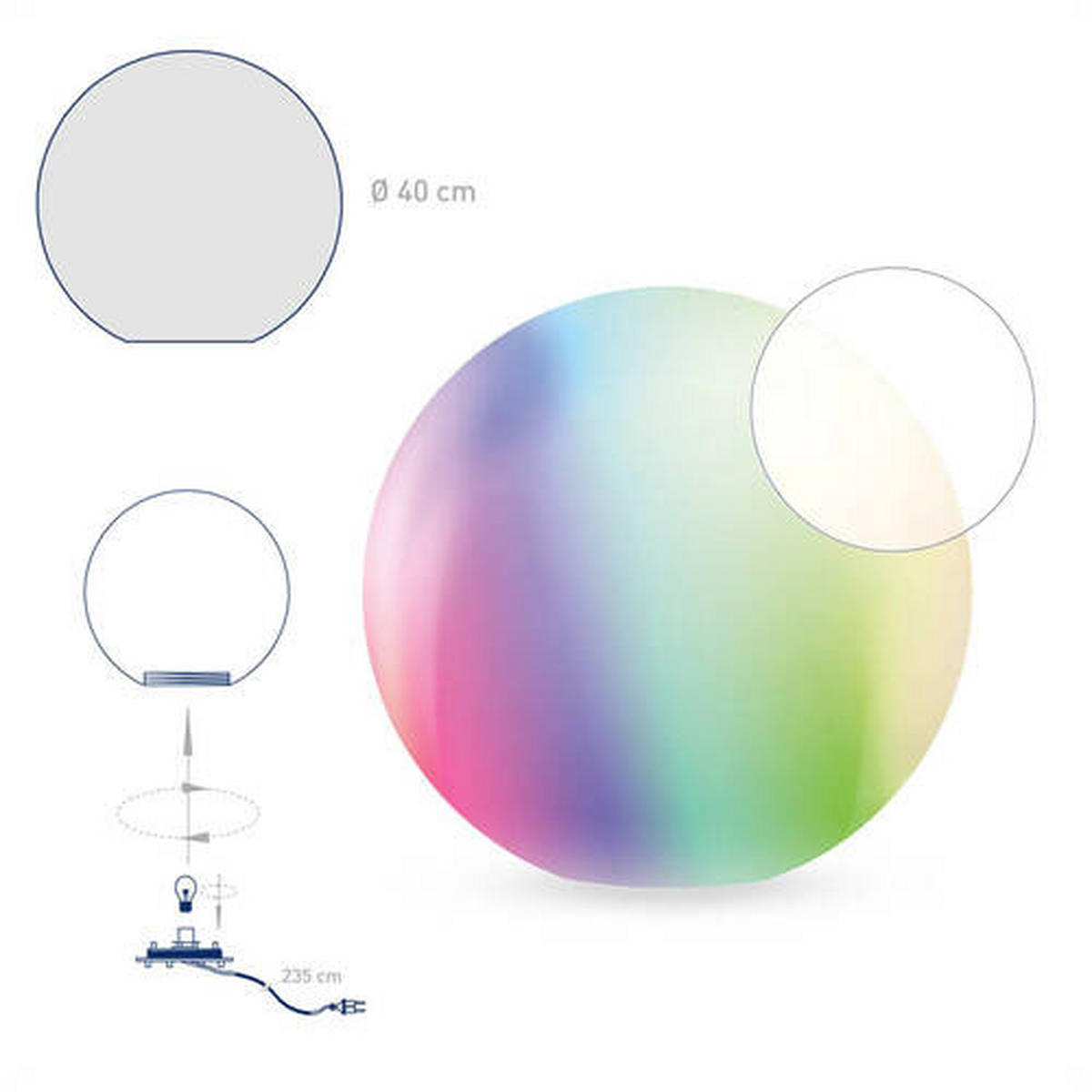 AUßENKUGELLEUCHTE TINT 30 cm  - Weiß, Basics, Kunststoff (30cm) - Tint