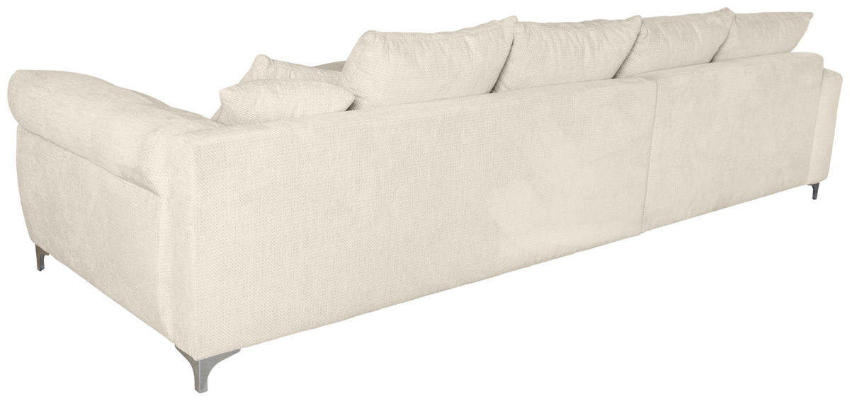 ECKSOFA Greige Chenille  - Chromfarben/Greige, KONVENTIONELL, Textil/Metall (227/329cm) - Carryhome