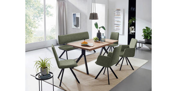 SITZBANK 180/86,5/60 cm in Grün, Schwarz - Schwarz/Grün, Design, Textil/Metall (180/86,5/60cm) - Cantus