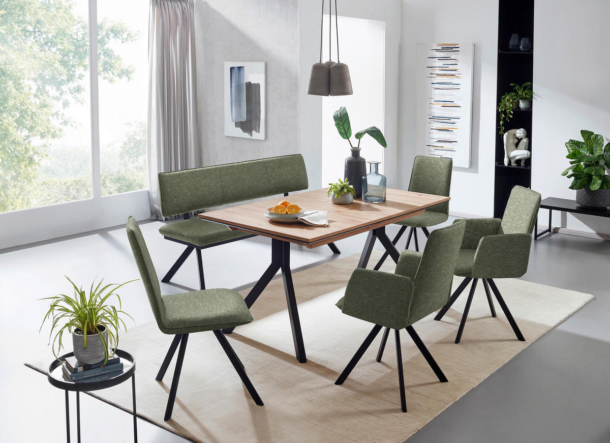 SITZBANK 180/86,5/60 cm  in Grün, Schwarz  - Schwarz/Grün, Design, Textil/Metall (180/86,5/60cm) - Cantus