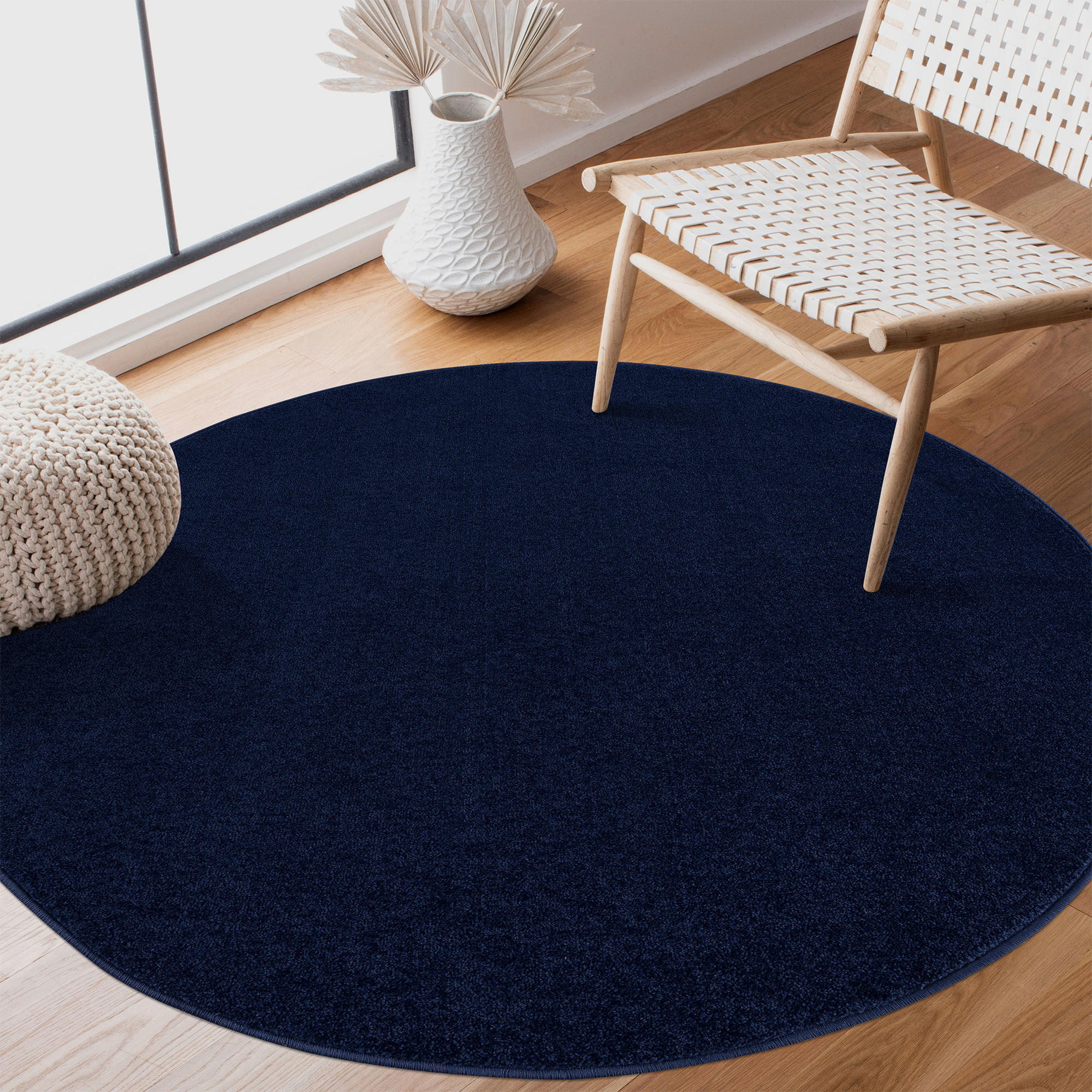 WEBTEPPICH 200 cm Uni Dunkelblau  - Dunkelblau, LIFESTYLE, Kunststoff/Textil (200cm)