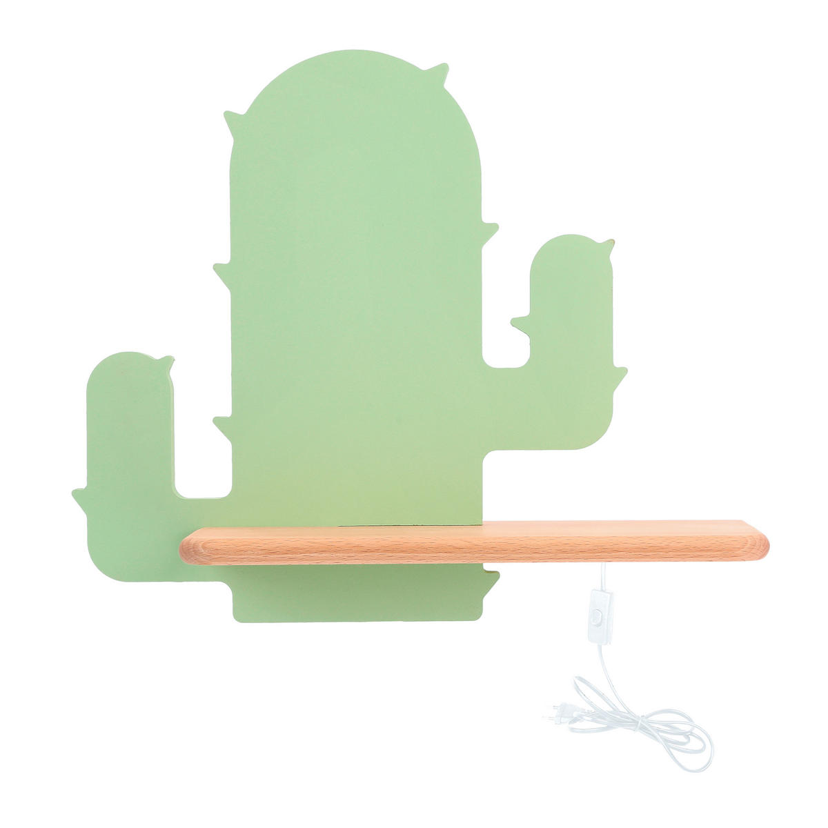 VÄGGLAMPA FÖR BARN Cactus 1 33/12/27.5 cm   - grön, Basics, metall/trämaterial (33/12/27.5cm)