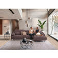 ECKSOFA in Echtleder Altrosa  313/165 cm  - Beige/Schwarz, Design, Leder/Metall (313/165cm) - Emilio Belluti