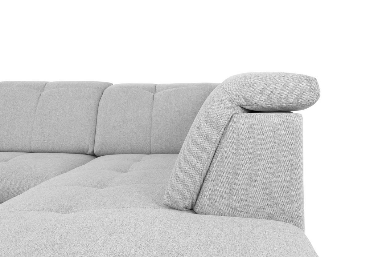 WOHNLANDSCHAFT Ramzes in Hellgrau  - Hellgrau/Grau, Design, Textil/Metall (173/328/215cm) - MID.YOU