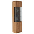 VITRINE in massiv, furniert Balkeneiche Grau, Eichefarben  - Eichefarben/Anthrazit, Natur, Glas/Holz (50/204/37cm) - Linea Natura