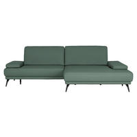 ECKSOFA Echtleder Opal  - Opal/Schwarz, Konventionell, Leder/Metall (301/180cm) - Joop!