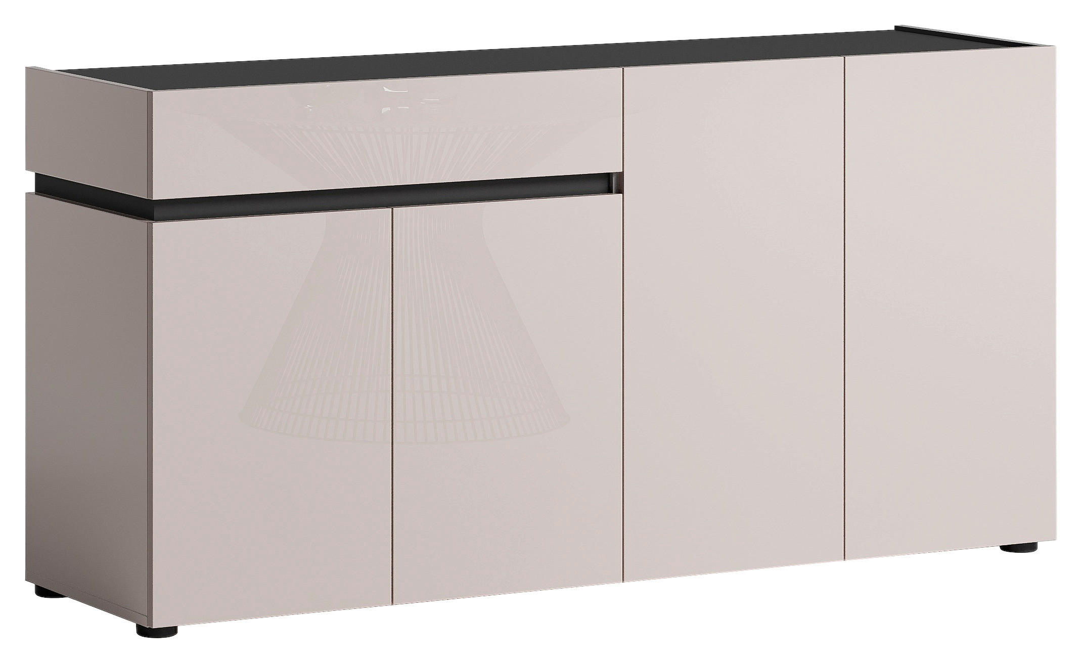 SIDEBOARD  160,2/80,1/42,6 cm 1 Schublade(n)  - Kaschmir/Anthrazit, Design, Holzwerkstoff/Kunststoff (160,2/80,1/42,6cm) - Voleo