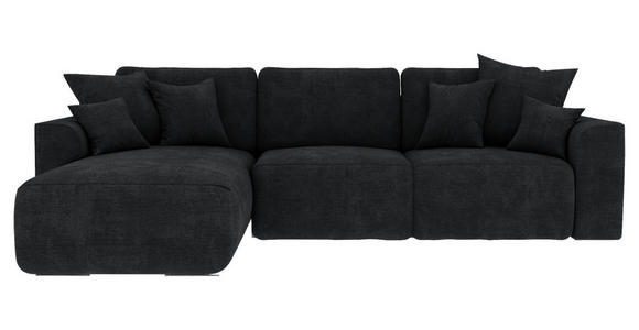 ECKSOFA in Samt Dunkelgrau  - Chromfarben/Dunkelgrau, KONVENTIONELL, Kunststoff/Textil (195/293cm) - Carryhome