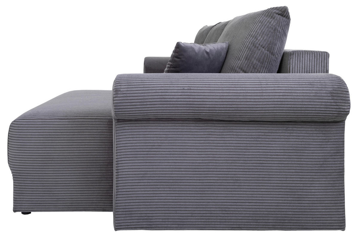 ROHOVÁ SEDAČKA, textil, dřevo, kov, tmavě šedá - černá/tmavě šedá, Konvenční, kov/dřevo (245/92/145cm) - Carryhome