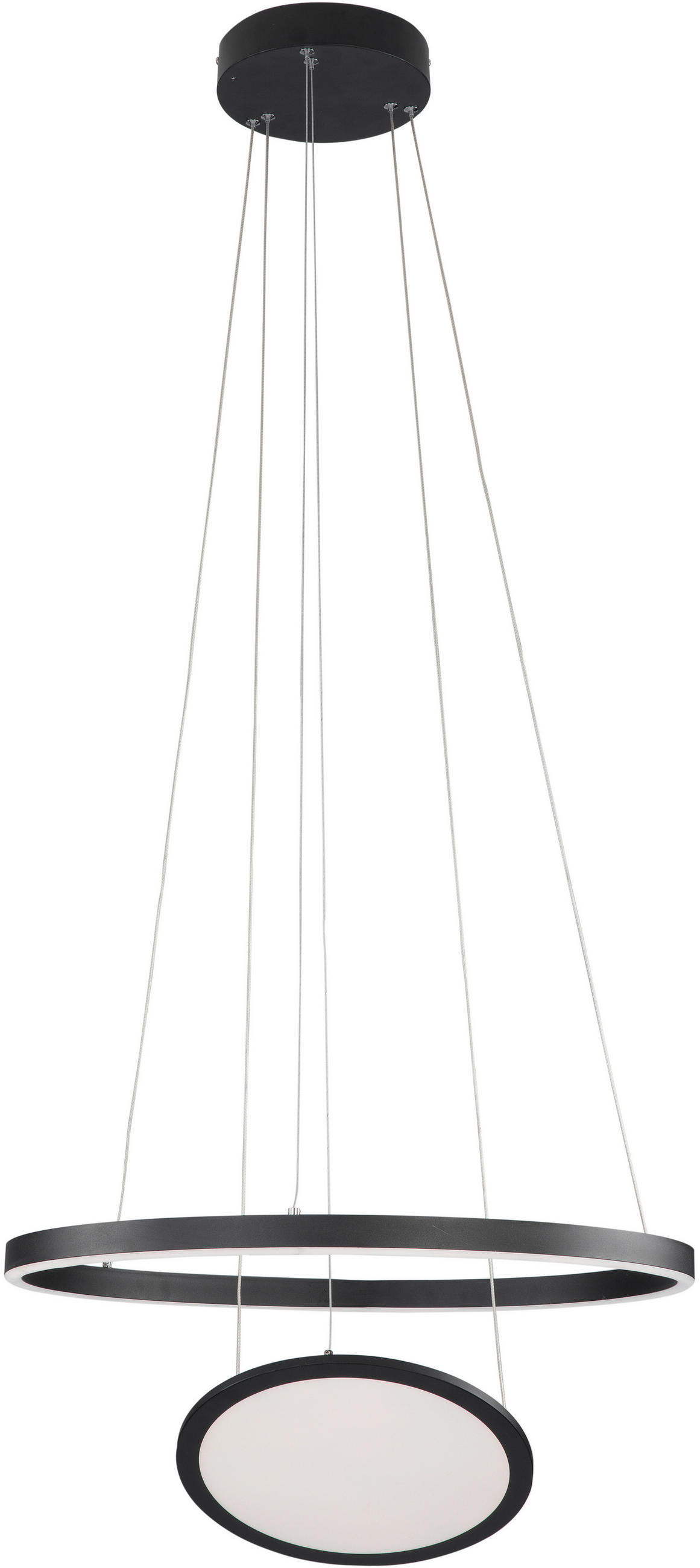 ZÁVĚSNÉ LED SVÍTIDLO, 60 cm  - bílá/černá, Trend, kov/plast (60cm) - Novel