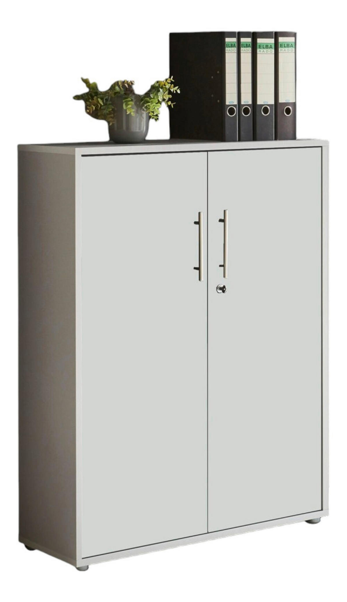 AKTENSCHRANK Grau, Weiß  - Weiß/Grau, MODERN, Holzwerkstoff (253,2/113,6/33cm) - MID.YOU