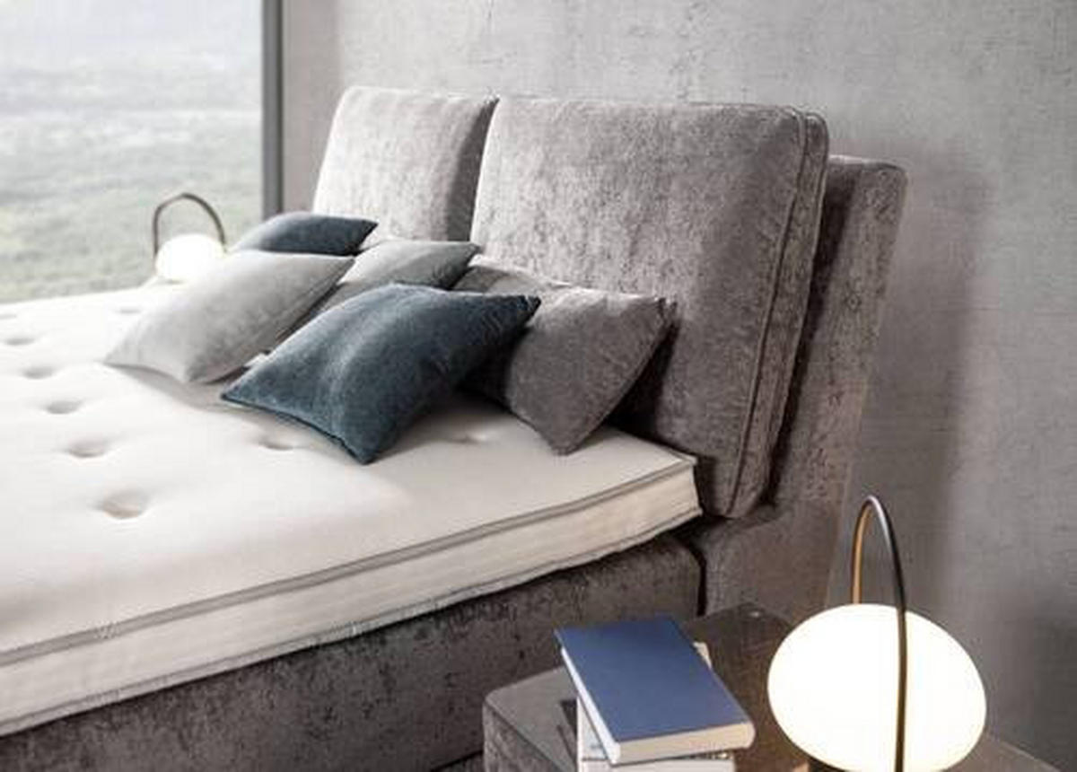 BOXSPRINGBETT 180/200 cm  in Grau  - Silberfarben/Grau, Konventionell, Textil (180/200cm) - Ambiente