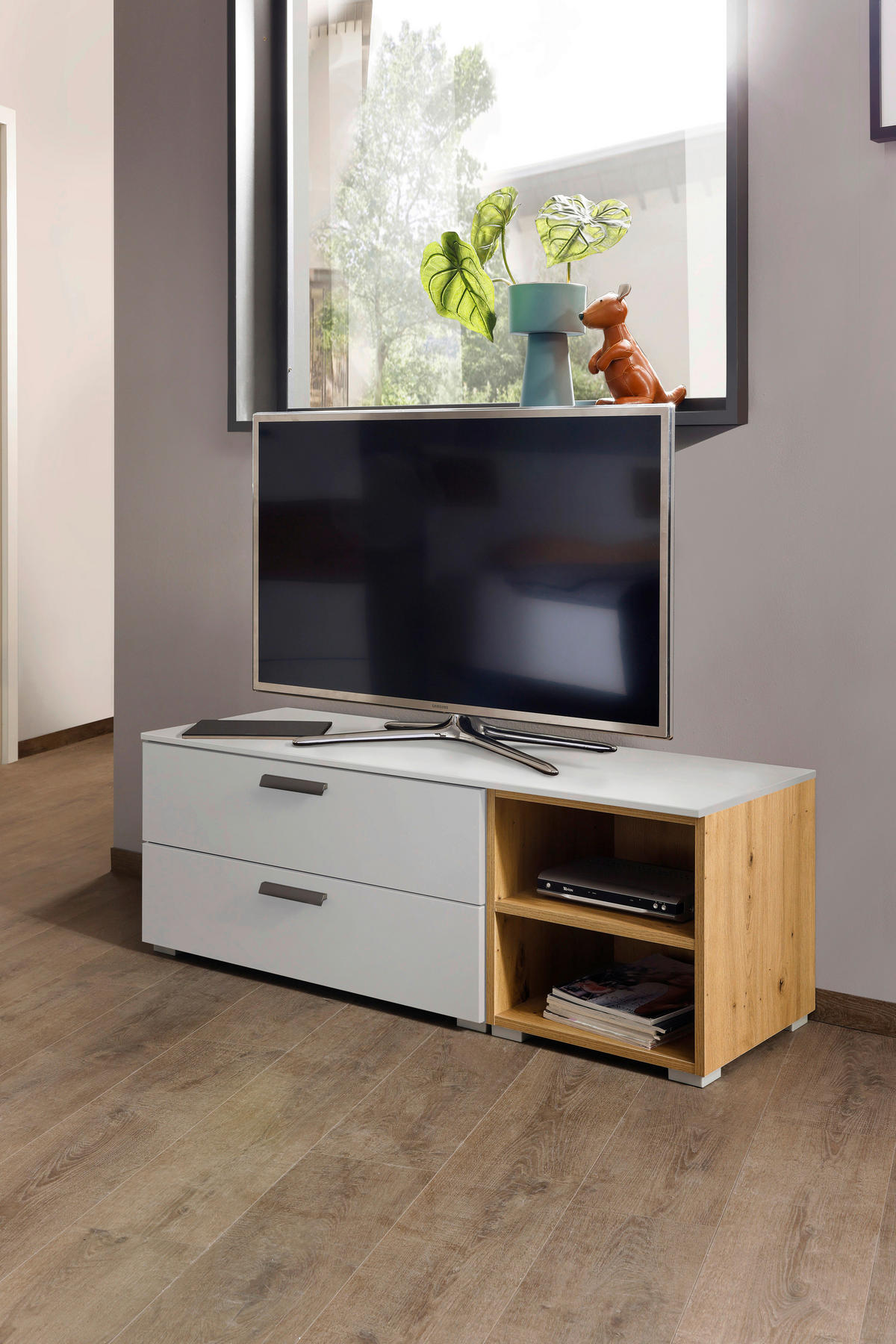 TV-ELEMENT 120/42/42 cm  - Graphitfarben/Alufarben, Design, Holzwerkstoff/Kunststoff (120/42/42cm) - Xora