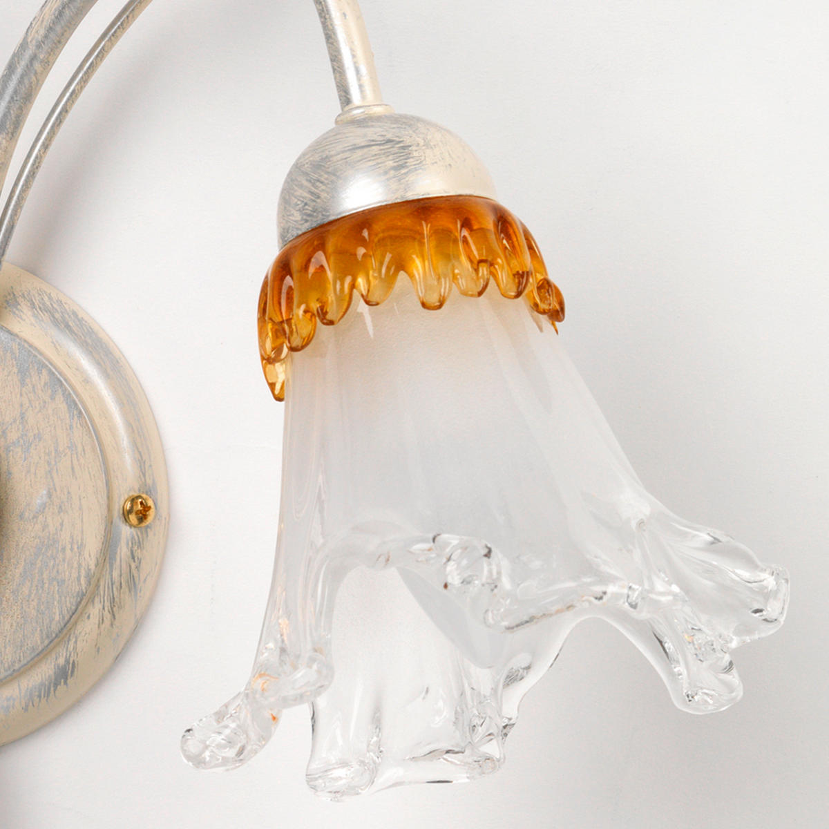 WANDLEUCHTE 35/45 cm   - Weiß, KONVENTIONELL, Glas/Metall (35/45cm)