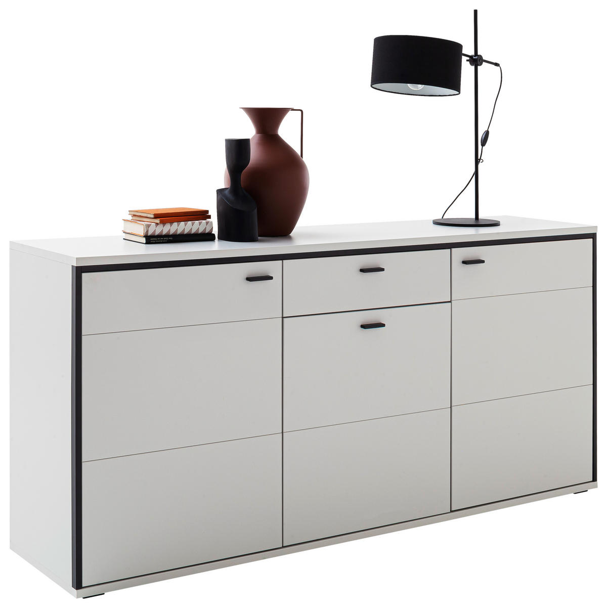 SIDEBOARD  in 183/89/44 cm  - Schwarz/Weiß, Design, Holzwerkstoff/Metall (183/89/44cm) - Stylife