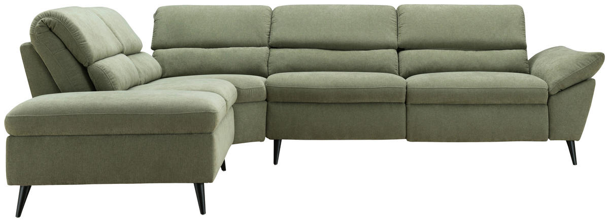 Freisteller von Livetastic ECKSOFA Grün Leinenoptik.