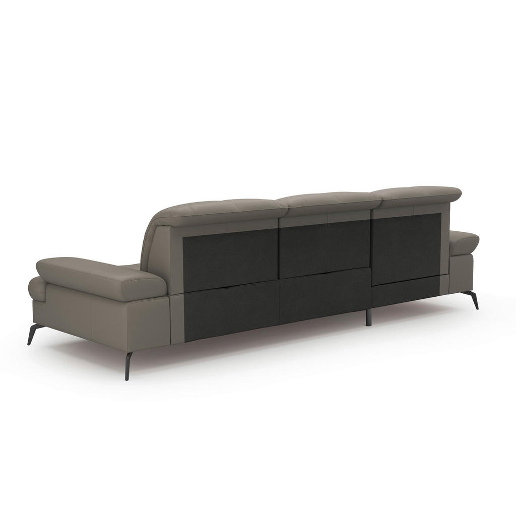 Thumbnail - Sit & More Ecksofa, Grau, Textil, Leder, Kombination Echtleder/Stoff, Nappaleder, 4,5-Sitzer, Ottomane links, L-Form, 27...