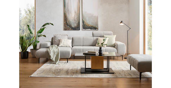 ECKSOFA inkl. Funktionen Grau Chenille  - Schwarz/Grau, Design, Textil/Metall (167/311cm) - Xora