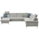 WOHNLANDSCHAFT  in Chenille Silberfarben, Hellgrau  - Silberfarben/Hellgrau, Design, Textil/Metall (170/333/265cm) - Dieter Knoll