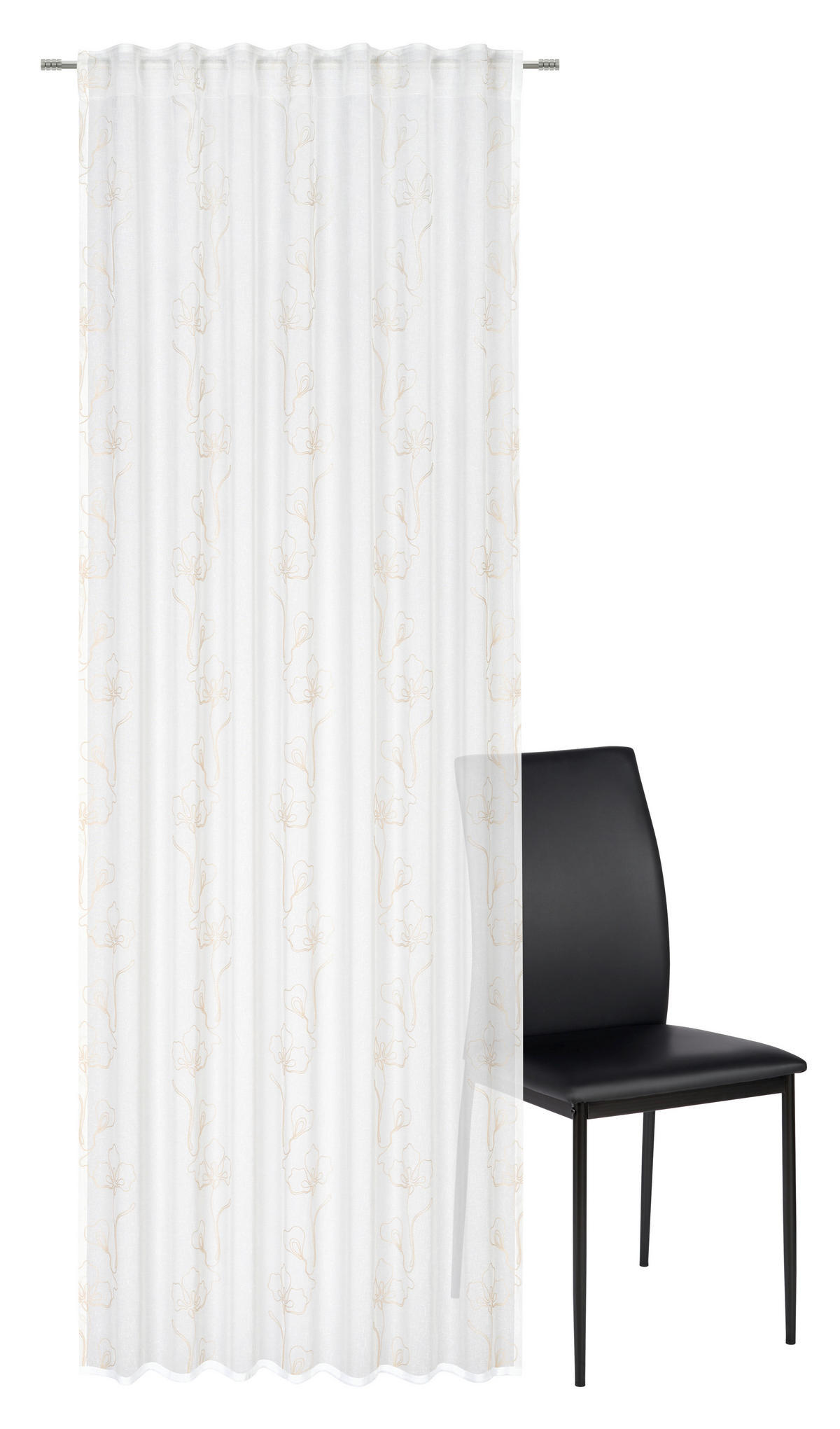 KONČANA ZAVESA  pol prosojno   140/280 cm  - krem barve, Konvencionalno, tekstil (140/280cm) - Esposa