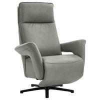 RELAXSESSEL Leder Grau  - Schwarz/Grau, Design, Leder/Metall (83/112/87-174cm) - Valdera