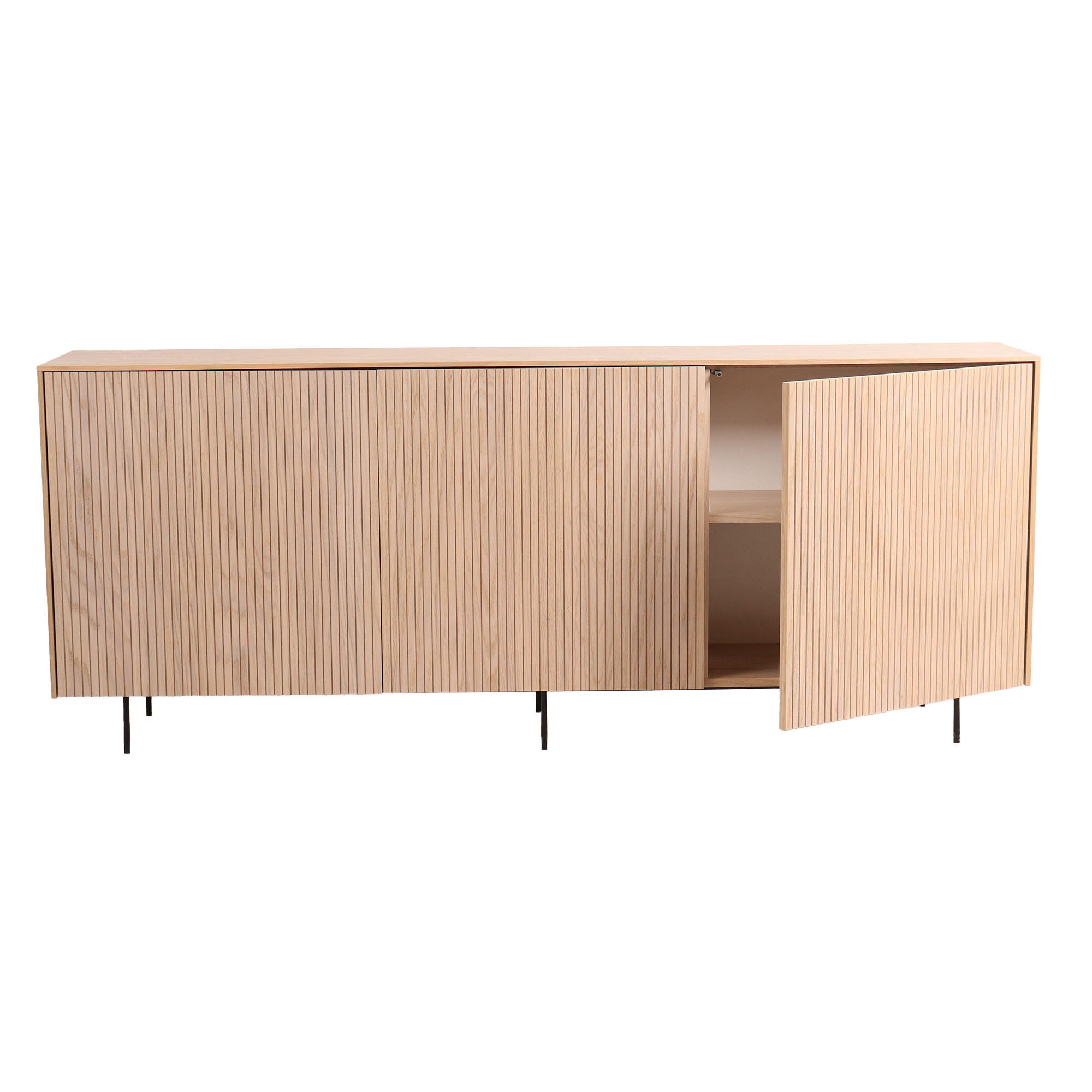 SIDEBOARD 178/70/38 cm  - ek Bianco/svart, Modern, metall/trä (178/70/38cm) - Niels Andersson