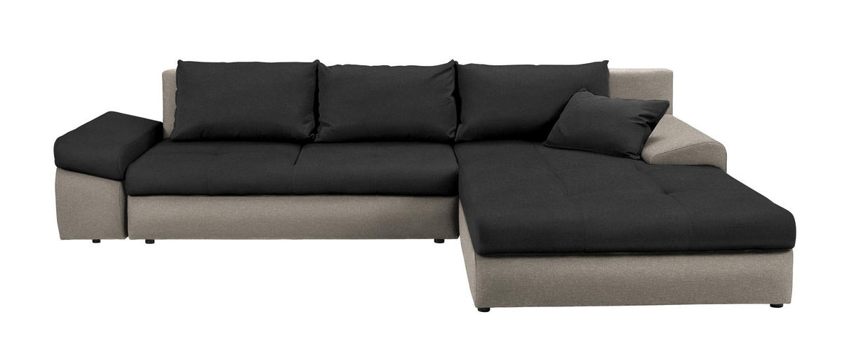 ECKSOFA Schwarz, Beige Webstoff von CARRYHOME