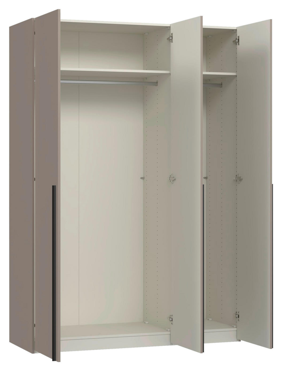 DREHTÜRENSCHRANK 152/220/59 cm,  in Hellbraun, 3-türig  - Hellbraun/Schwarz, Design, Holzwerkstoff/Metall (152/220/59cm) - Jutzler