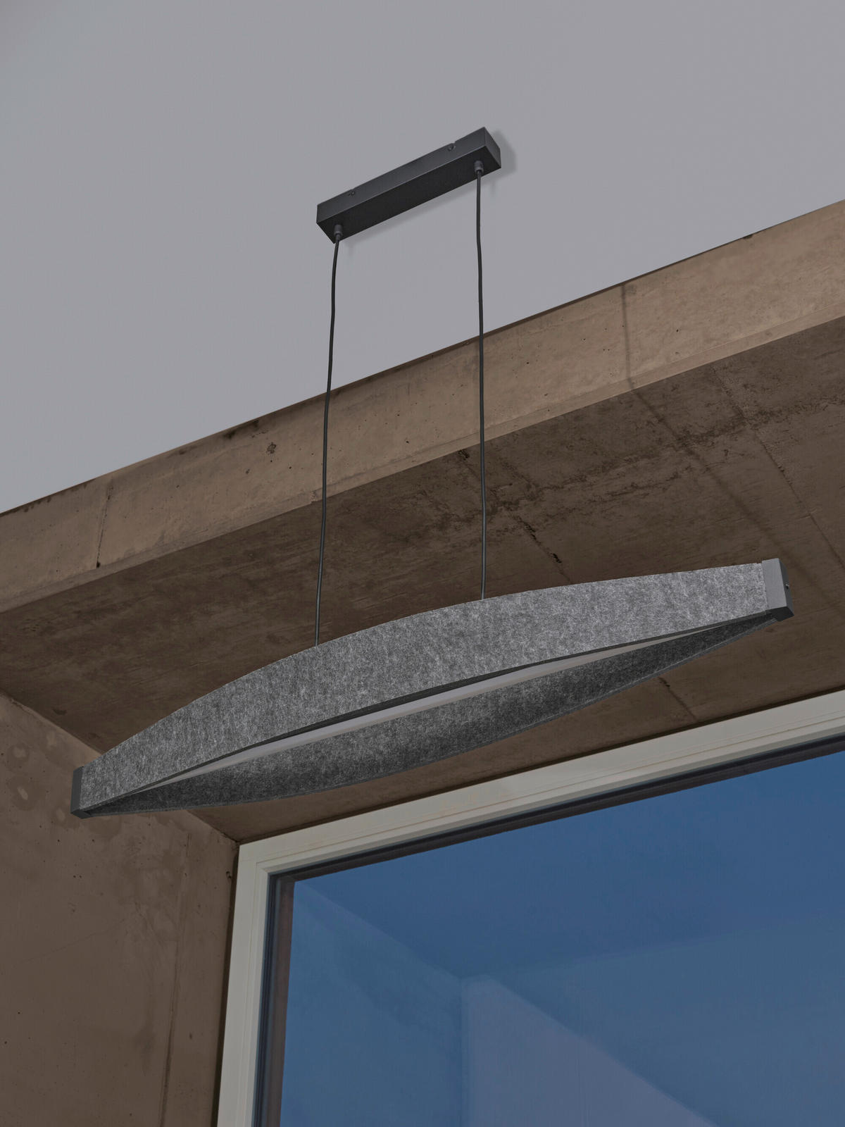 LED-HÄNGELEUCHTE 100/17/150 cm  - Dunkelgrau, Design, Kunststoff/Textil (100/17/150cm) - Osram