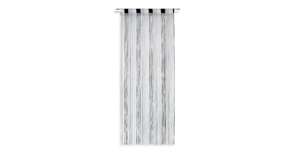 Fadenvorhang Stangendurchzug Rita B: 90cm Grau/Schwarz/Weiß - Multicolor/Schwarz, KONVENTIONELL, Textil (90/245cm) - Luca Bessoni