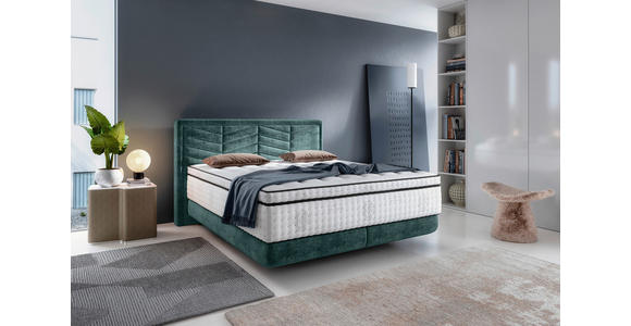 BOXSPRINGBETT 140/200 cm  in Blau  - Blau/Schwarz, KONVENTIONELL, Kunststoff/Textil (140/200cm) - Carryhome