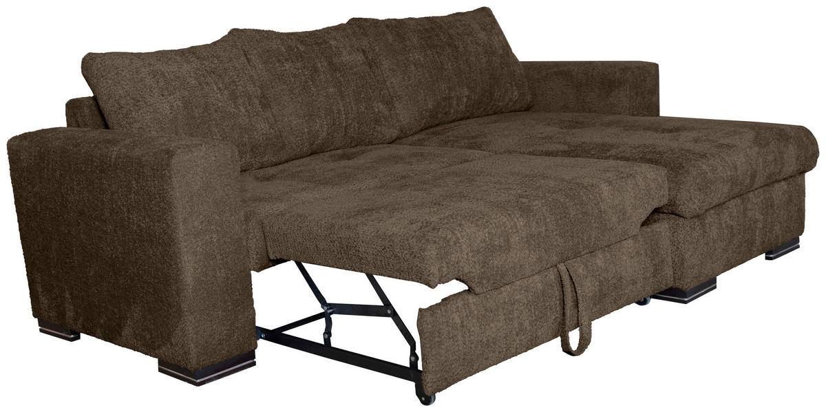 ECKSOFA Braun Webstoff  - Braun, KONVENTIONELL, Holz/Textil (170/235cm) - Carryhome