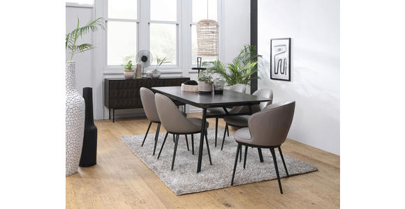 ESSTISCH Schwarz, Dunkelbraun rechteckig ausziehbar - Dunkelbraun/Schwarz, Trend, Holzwerkstoff/Metall (180-230/90/75cm) - Carryhome