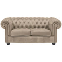 CHESTERFIELD-SOFA in Lederlook Beige  - Wengefarben/Beige, Lifestyle, Holz/Textil (180/76,5/96cm) - Landscape