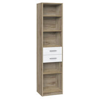 REGAL  48/197/40 cm Weiß, Eiche San Remo  - Alufarben/Weiß, KONVENTIONELL, Holzwerkstoff/Kunststoff (48/197/40cm) - Carryhome