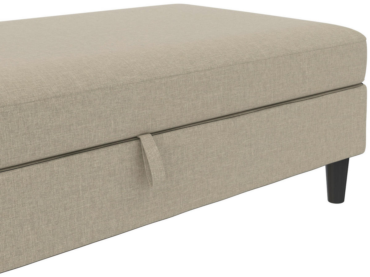 HOCKER in Textil Cappuccino  - Schwarz/Cappuccino, Basics, Kunststoff/Textil (130/43/69cm) - Livetastic