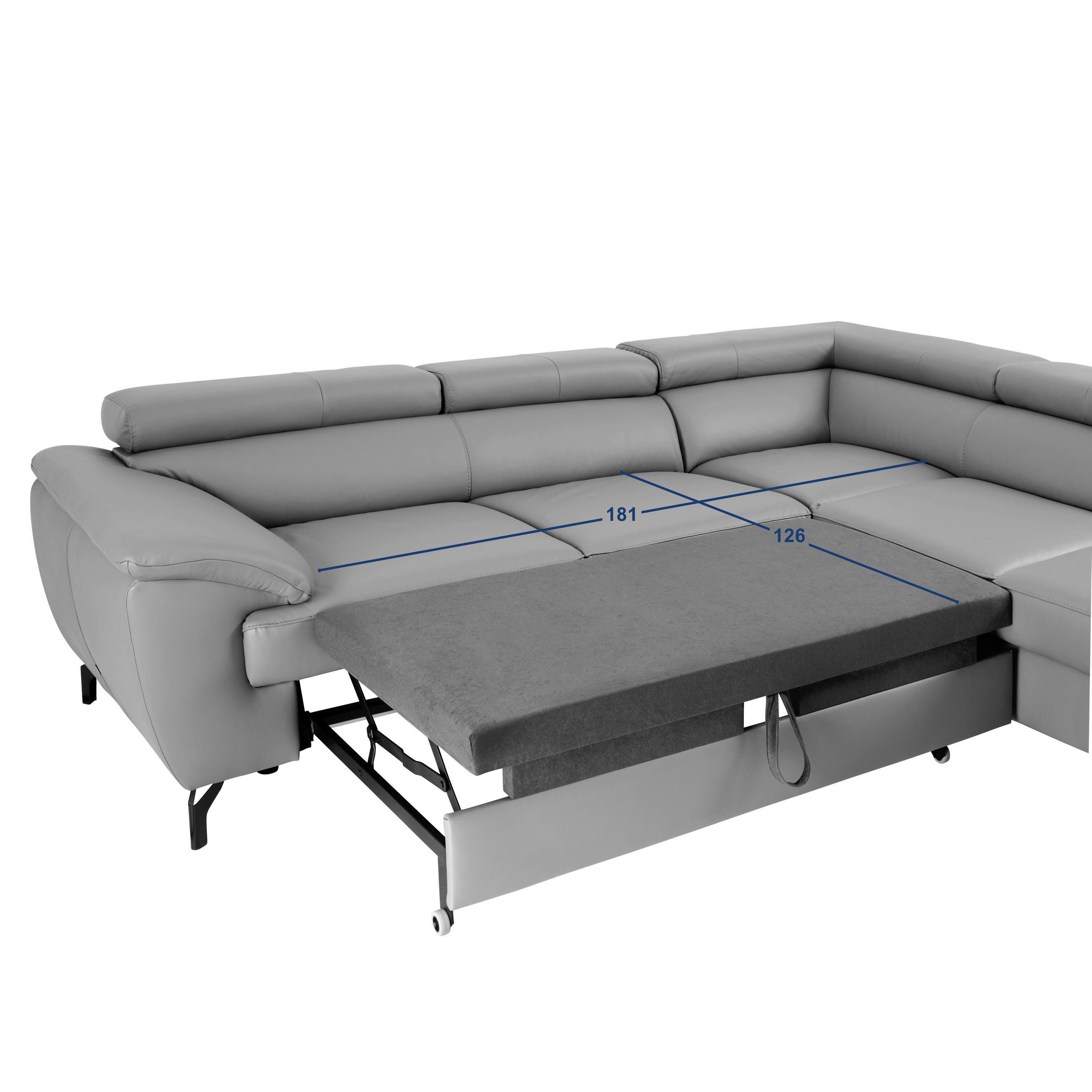 Thumbnail - Celina Home Ecksofa, Schwarz, Textil, Leder, Kombination Echtleder/Lederlook, Rindleder, 5-Sitzer, Ottomane links, L-For...