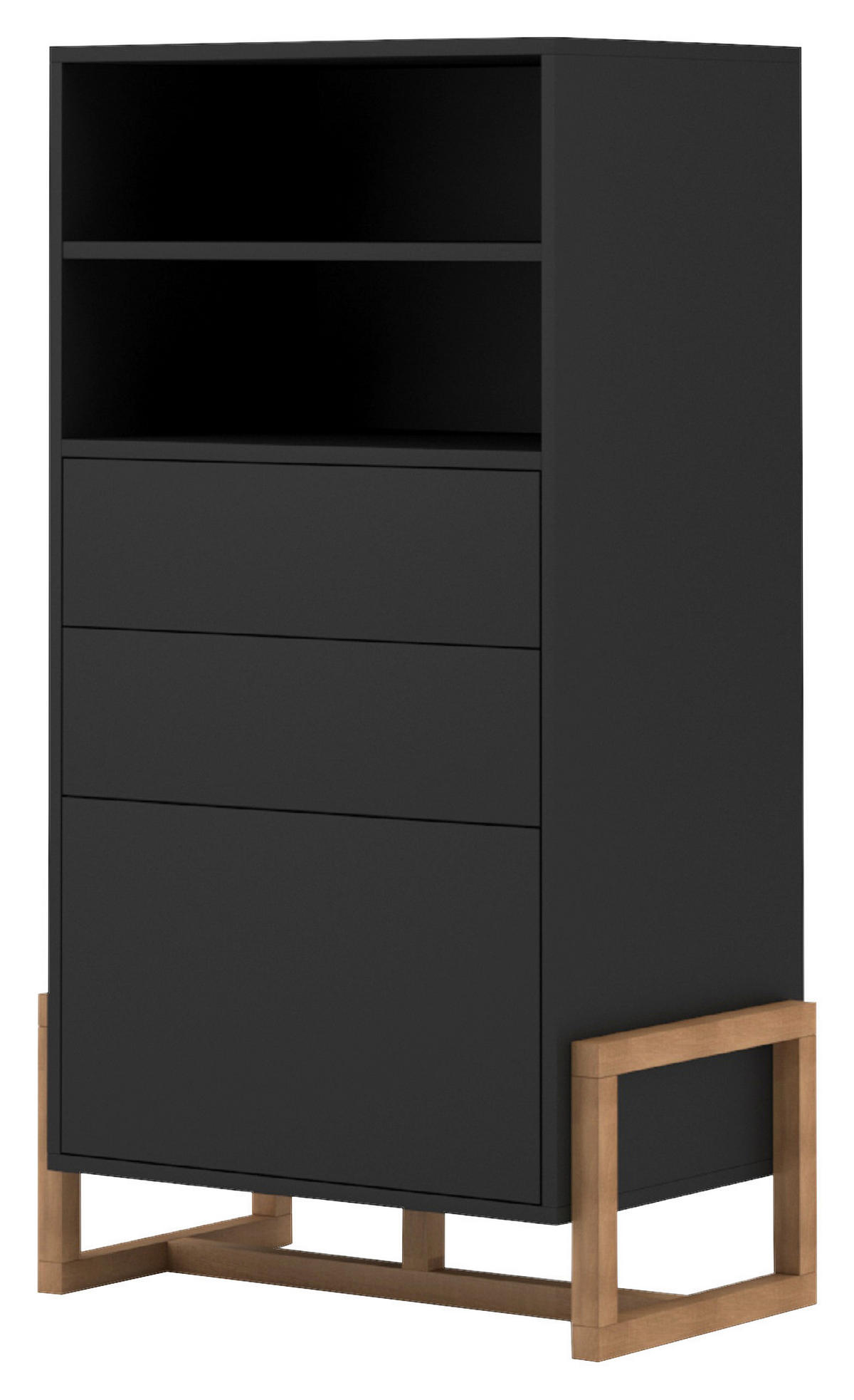 HIGHBOARD  in 63,4/115,7/42 cm  - Buchefarben/Schwarz, Design, Holz/Holzwerkstoff (63,4/115,7/42cm) - MID.YOU