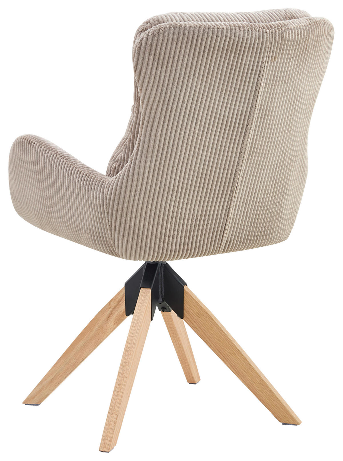 STOLICA S NASLONOM ZA RUKE  taupe  drvo, metal, tekstil      - prirodne boje/taupe, Konvencionalno, drvo/metal (60/91/72cm) - Livetastic