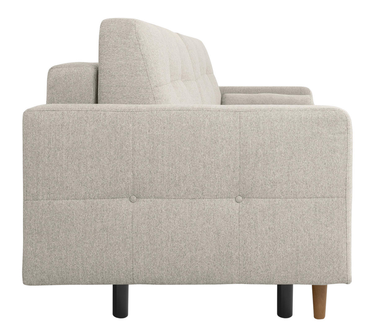 SCHLAFSOFA in Hellgrau  - Buchefarben/Hellgrau, Design, Holz/Textil (222/93/99cm) - MID.YOU
