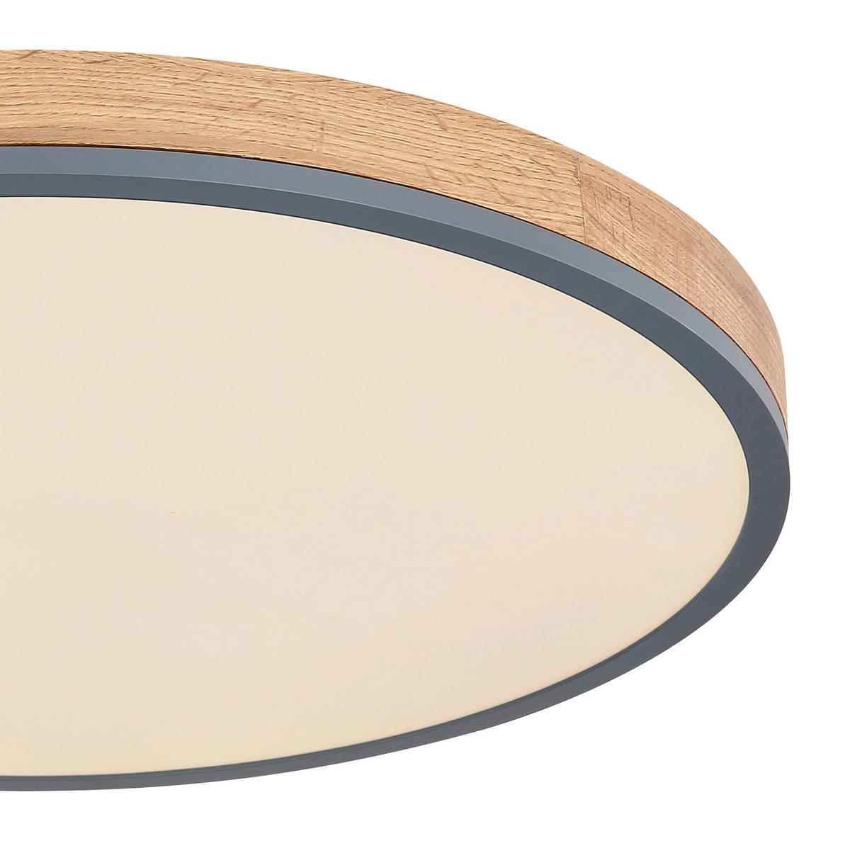 LED-DECKENLEUCHTE 60/8,5 cm   - Opal/Graphitfarben, Natur, Holzwerkstoff/Kunststoff (60/8,5cm) - Globo
