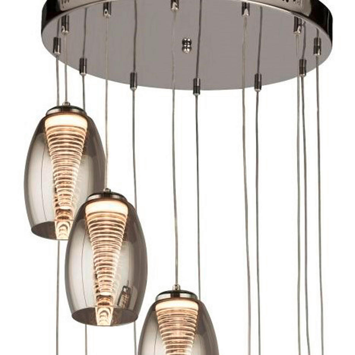 LED-PENDELLAMPA Cyclone 52/200 cm  - kromfärg, Modern, metall/glas (52/200cm)